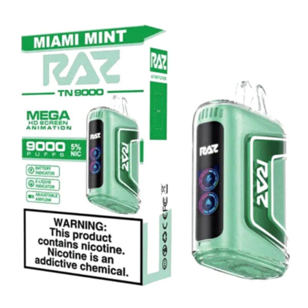 RAZ TN9000 5% NIC DISPOSABLE - MIAMI MINT
