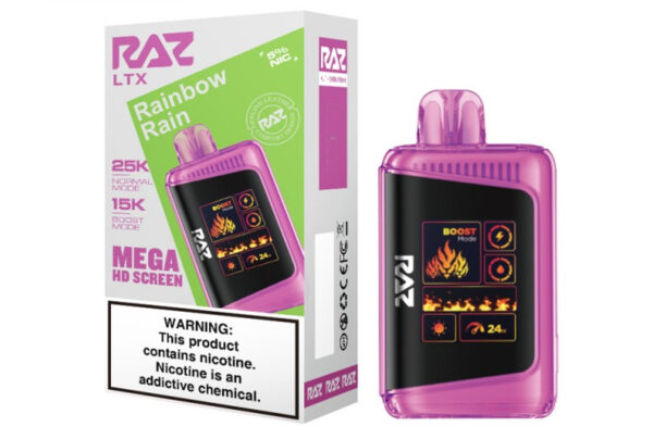 RAZ LTX25000 5% NIC DISPOSABLE - RAINBOW RAIN