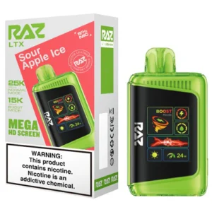 RAZ LTX25000 5% NIC DISPOSABLE - SOUR APPLE ICE CREAM