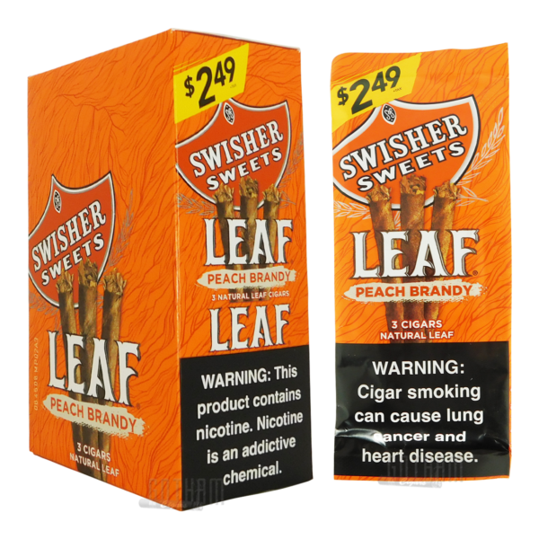 SWISHER LEAF 3PK $2.49 - PEACH BRANDY