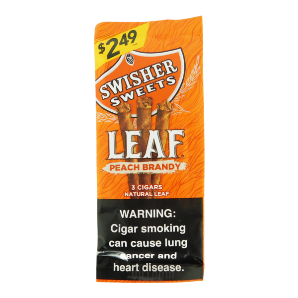 SWISHER LEAF 3PK $2.49 - PEACH BRANDY - Image 2