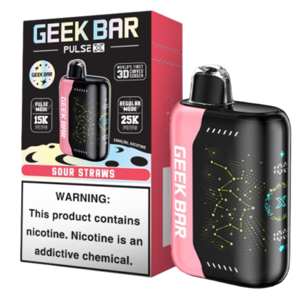 GEEK BAR PULSE X 25000 DISPOSABLE - SOUR STRAWS