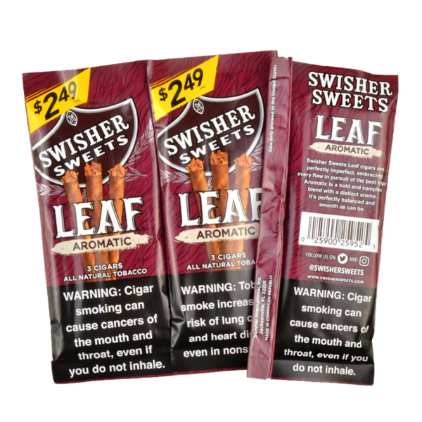 SWISHER LEAF 3PK $2.49 - SWEET AROMATIC - Image 2