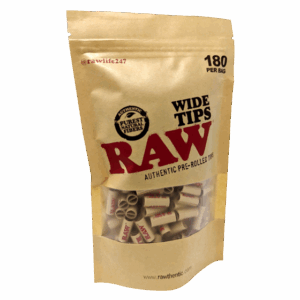 RAW AUTHENTIC 180CT PRE-ROLLED WIDE TIPS