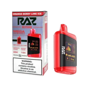 RAZ DC25000 5% NIC DISPOSABLE - ORANGE BERRY LIME ICE