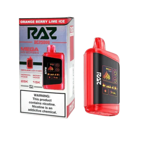 RAZ DC25000 5% NIC DISPOSABLE - ORANGE BERRY LIME ICE