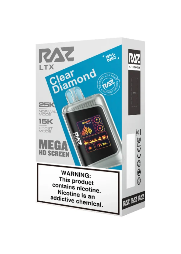 RAZ LTX25000 5% NIC DISPOSABLE - CLEAR DIAMOND