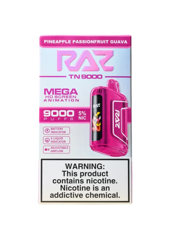 RAZ TN9000 5% NIC DISPOSABLE - PINEAPPLE PASSIONFRUIT GUAVA - Image 2