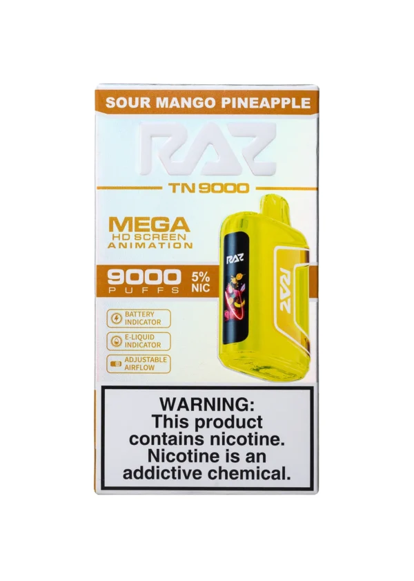 RAZ TN9000 5% NIC DISPOSABLE - SOUR MANGO PINEAPPLE - Image 2