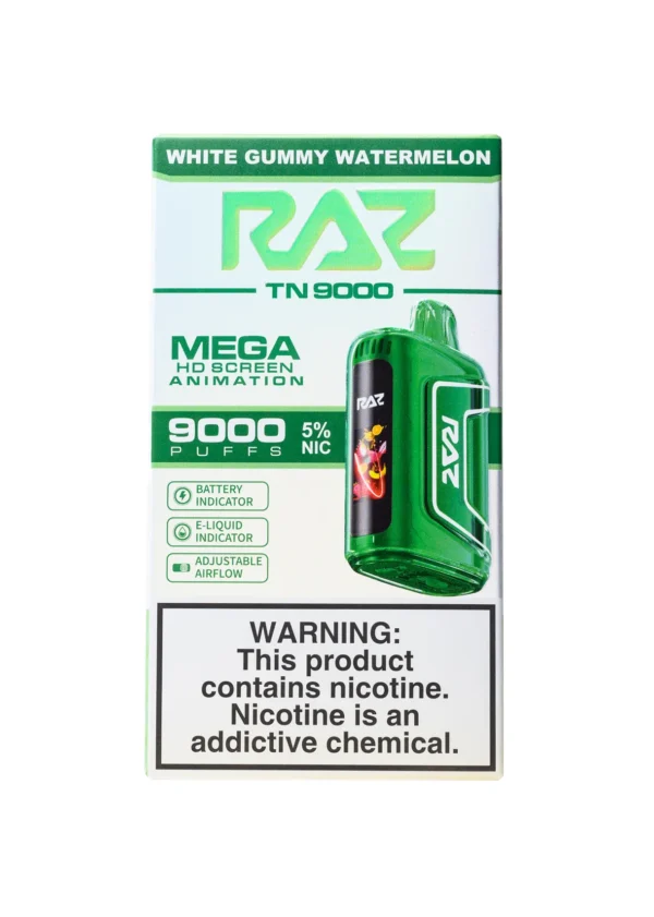 RAZ TN9000 5% NIC DISPOSABLE - WHITE GUMMY WATERMELON - Image 2
